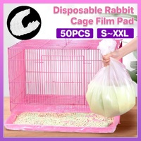 50Pcs Rabbit Cage Liners Disposable Plastic Mat Films Hamster Cage Cleaning Pad - XXL-50PCS