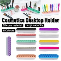 Silicone Makeup Organizer Cosmetic Storage Box Lipstick Brush Holder Desktop Box - Green