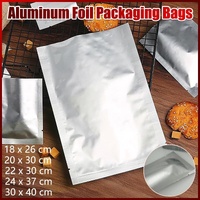 Silver Open Top Aluminum Foil Packaging Bags Heat Seal Vacuum Food Pouches - 24X37CM