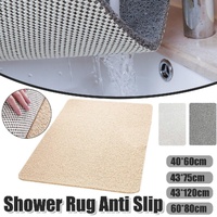 Waterproof Non-Slip Bathroom Shower Mat Anti-Slip Rug Toilet Floor Mat Washable - Cream-43*120cm