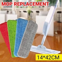 Replacement Microfiber Flat Mop Head Refill Floor Cleaning Pads Absorbent Cloths - Green