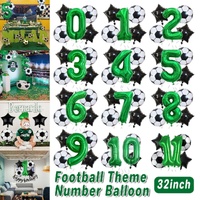 32 Inch Green Soccer Balloons 5 Pieces Set World Cup Birthday Party Decoration - 9