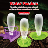 Reptile Water Bowl with Bottle for Lizard Gecko Snake Inverted Bottle Dispenser - Purple Platform S