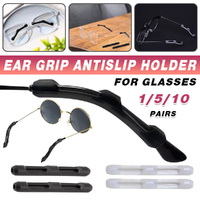 Silicone Eyeglasses Temple Hook Anti Slip Ear Grip Tips Holder for Glasses Spectacles - Transparent 5pairs