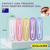 Contact Lens Tweezers Stick Inserter Remover Tool Kit Tip Storage Case Box Set - Blue
