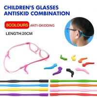 Silicone Glasses Strap and Ear Grip Set Eyeglasses Holder Cord with Hooks 20cm - Orange