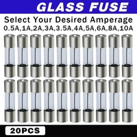 20Pcs M205 Glass Fuse 5Mm X 20Mm Slow Blow 250V / Select From 0.5A To 10A  Amp - 20PCS F5A