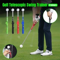 Golf Swing Training Aid Telescopic Impact Sound Stick Exercise Tool for Practice - Red