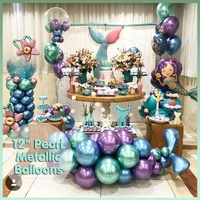 Metallic Latex Balloons 12 Inch Chrome Party Balloons for Birthday Wedding Decoration - Green 50PCS