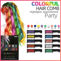 10 Colours Hair Chalk Comb Kit Temporary Hair Dye for Parties and Creative Play