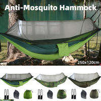 Camping Hammock Tent Set Double Outdoor Hanging Bed With Mosquito Net For Travel - Green