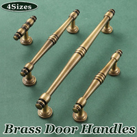 4 Sizes Brass Handles Vintage Cabinet Drawer Pulls for Wardrobe Door Furniture - 192mm-Hole Distance