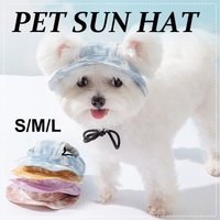 Adjustable Pet Hat with Cute Leaky Ears Sunscreen Fisherman Hat Four Seasons Use - Purple-L
