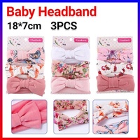 3PCS Soft Headband Wrap Set with Top Knot Single Bow Turban Style Hairbands - #2