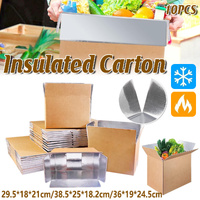 10pcs Insulated Carton Cold Chain Packaging Box Seafood Fresh Fruits Storage - 38.5x25x18.2cm