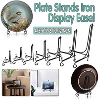 Plate Stands Iron Display Easel Photo Picture Bowl Dish Book Holder Frame Black - 10 Inch