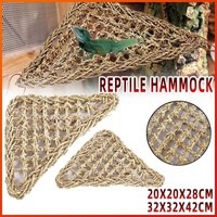 Comfortable and Natural Straw Reptile Bed Hammock for Basking and Relaxation - 32*32*42CM