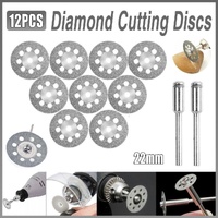 12PCS Diamond Cut Discs Blades Drill Bit Set for Dremel Rotary Tool Multi Use