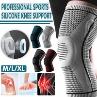 Blue Knee Brace Knee Compression Sleeve Professional Sports Silicone Knee Support - M