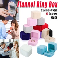 10X Flannel Ring Jewelry Earring Ring Jewelry Boxes Exquisite Gift Organizer - Apricot