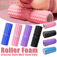 High Density EVA Foam Roller Yoga Massage Stick for Fitness - Wolf Tooth Style Pink-45cm