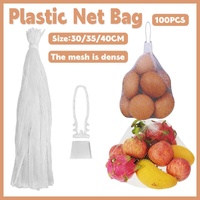 100pcs Nylon Mesh Bag Egg Storage Close Eye Plastic Mesh for Fruits Vegetables - 35cm