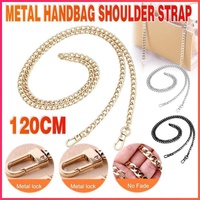 120cm Metal Handbag Shoulder Strap Bag Purse Chain Smooth Replacement Crossbody - Black