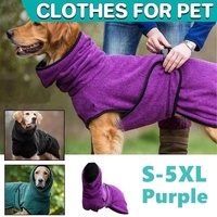 Dog Puppy HoodiesJacket Solid Coat Pet Winter Soft Warm Clothes S-5XL Purple - M