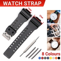 16mm TPU Watch Strap Compatible with G Series GA100 G8900 GW8900 with Tool Pins - Dark Blue