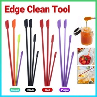 4X Silicone Mini Spatula Jar Scraper Scoop Tip Long Spatula Cosmetic Bottle B8A3 - Black