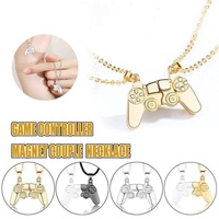 Matching Gamer Controller Necklace for Couples or Friends Pendant Gift Set - Gold and Silver