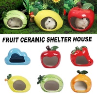 Ceramic Hamster Nest Shelter Landscaping Supplies Small Animal Hideout House - Orange