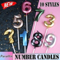 Classic Number Candles Individually Packed With Stand Birthday Make Up Ur Number Rose Gold - Number 8