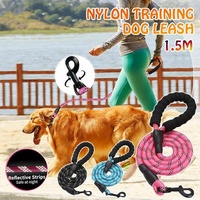 Nylon Training Dog Leash Heavy Duty Pet Products Strong Rope Recall Lead Leashes - Pink