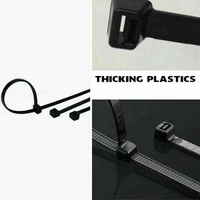 250X Cable Ties Zip Ties Nylon UV Stabilised Black Cable Tie - 4.8*400mm