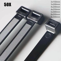 50X Cable Ties Zip Ties Nylon Uv Stabilised Black Cable Tie - 10*1200mm White