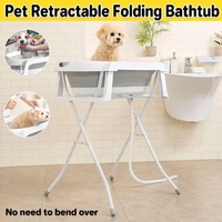 Pet Bath Tub Elevated Stand for Cats and Puppies Portable Bathing Tub for Pets
