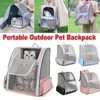Large Foldable Breathable Portable Cat Dog Bag Outdoor Shoulder Pet Backpack - Pink