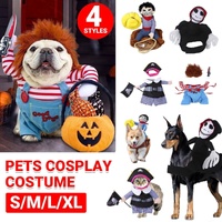 Halloween Dog Costume Pet Accessories Funny Dress Up for Small Medium Dogs - Deadly Doll-M