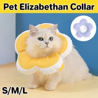 Elizabethan Cat Recovery Collar Anti Licking Pet Cone Protective Neck Ring - Purple-L