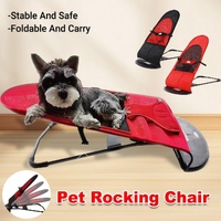 Pet Rocking Chair for Dogs Cats Foldable Pet Bed Portable Sleeping Lounger Chair - Black