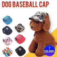 Dog Baseball Cap Outdoor Pet Sun Hat Summer Canvas Visor Puppy S Size - Denim Blue