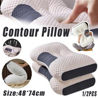 1/2X Contour Pillow Neck Support Orthopedic Cervical Pillow Anti Bacteria Sleep - 1PC