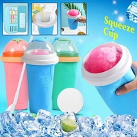 Slushie Maker Cup Quick Freeze Magic Squeeze Cup Milkshake Cup Ice Cream Maker - Green
