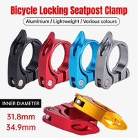 Quick Release Bicycle Seat Tube Clamp Multi Color Lever Lock Cycling Accessories - Black-3-4