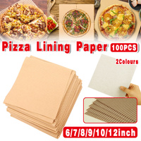 100PCS Pizza Box Pads Greaseproof Paper Food Liners Oil Resistant Pizza Mat - 10inch