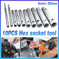 10PCS Spark Plug Wrench Set Hex Socket Spanner Tools for Bike Car and Home Use