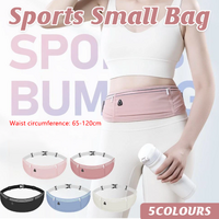 Running Waist Bag Mobile Phone Holder Fitness Sports Small Pouch Adjustable Belt - Light Blue