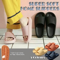 Ultra-Soft Pillow Slides EVA Slippers for Indoor Outdoor Use – Thick Anti-Slip Sole - Orange 38-39