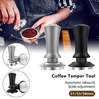 Adjustable Coffee Tamper with Scale Constant Pressure Espresso Powder Press Tool - Black-58mm